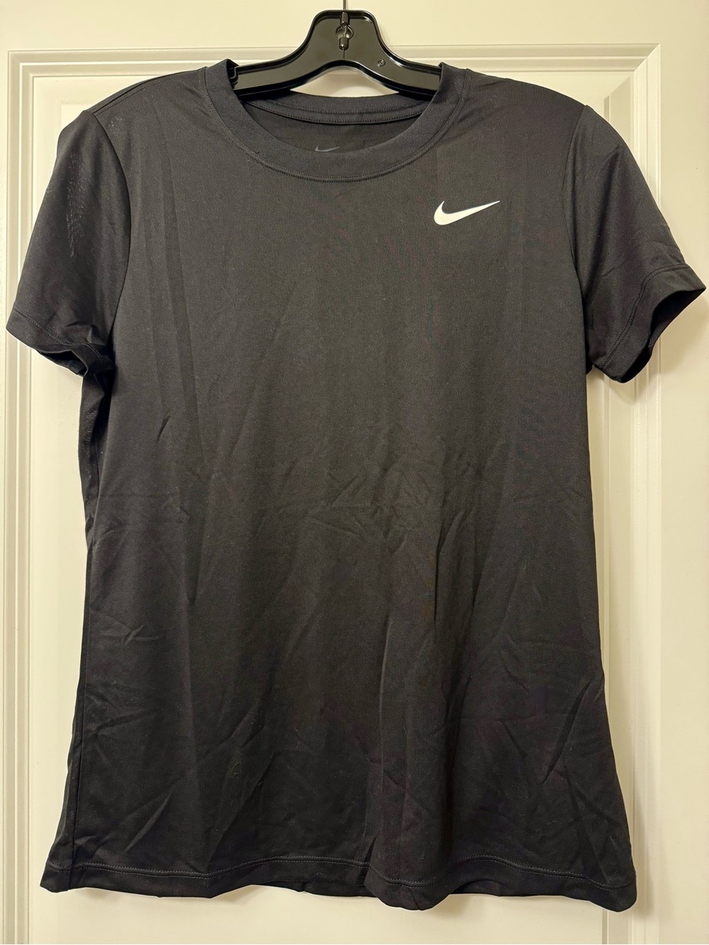 Nike Black Women's Short Sleeve Athletic Tee with White Swoosh
